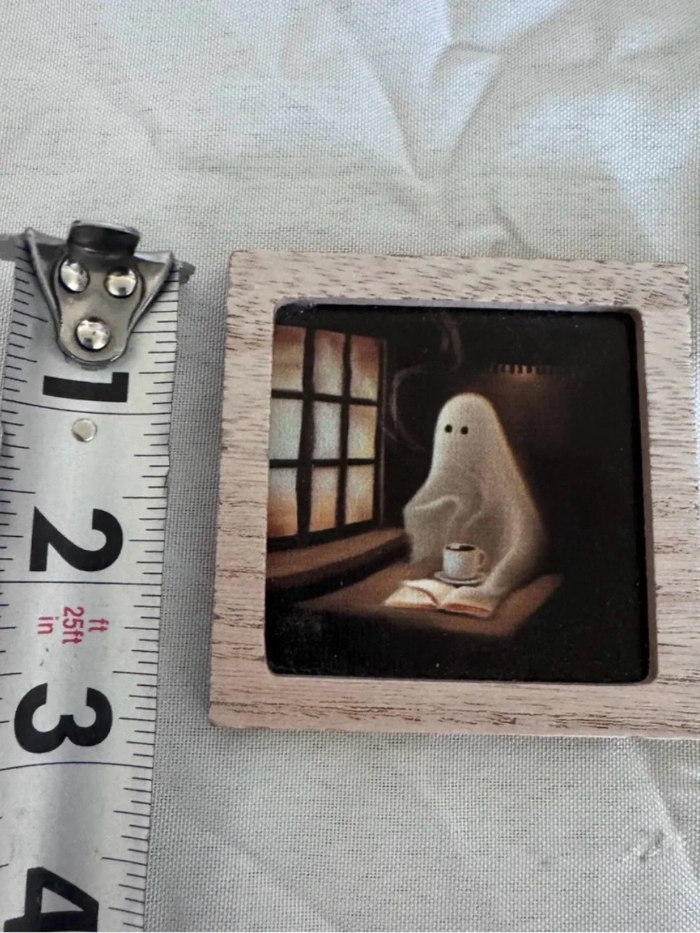 Target Halloween Ghost Wood Framed Art -ghost reading and coffee- bullseye